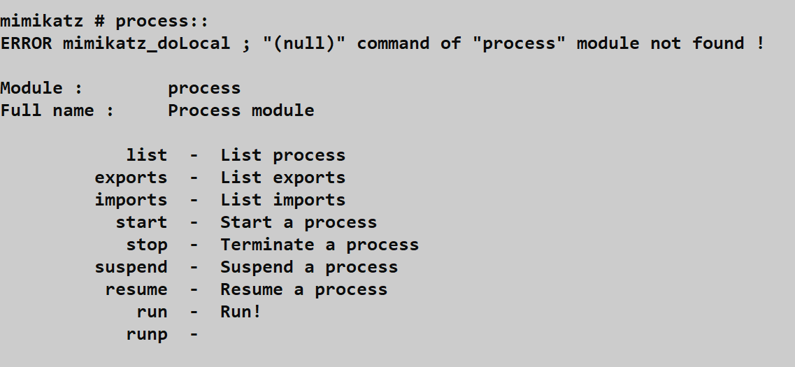 Command discovery in process module