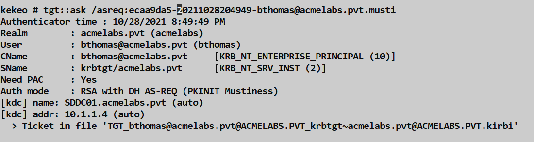 TGT Request with Musti File