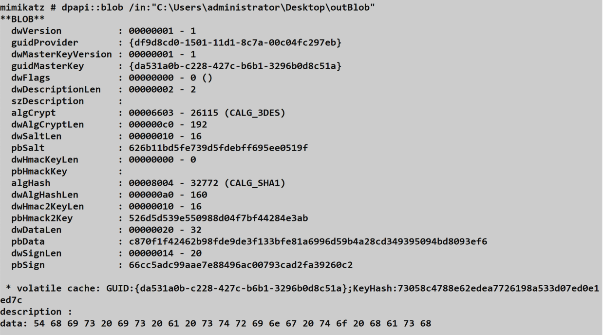 Showing Blob Information